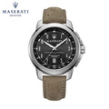 Maserati Successo Black Dial Beige Leather Strap Watch For Men - R8851121004