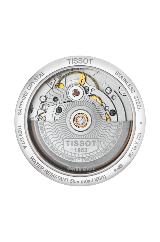 Tissot Chemin Des Tourelles Powermatic 80 Mother of Pearl Dial with Rubies Silver Steel Strap Watch For Women - T099.207.11.113.00