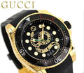Gucci Dive Black Dial Black Rubber Strap Watch For Men - YA136219
