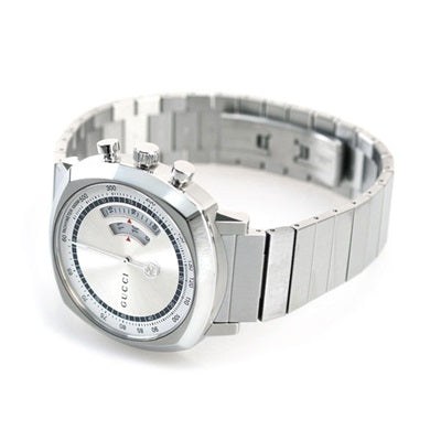 Gucci Grip Collection Quartz Silver Dial Silver Steel Strap Watch For Men - YA157302