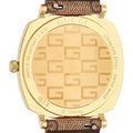 Gucci Grip Disney Mickey Mouse Gold Dial Brown Leather Strap Watch For Women - YA157420