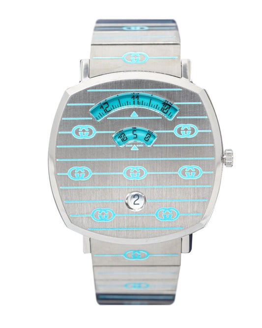 Gucci Grip Quartz Silver Dial Silver Steel Strap Watch For Women - YA157437