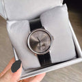 Calvin Klein Accent Black Dial Black Leather Strap Watch for Women - K2Y231C3