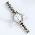 Bulova Crystal Collection Mother of Pearl Dial Silver Steel Strap Watch for Women - 98L232