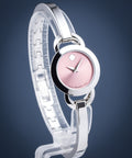 Movado Rondiro 22mm Pink Dial Silver Steel Strap Watch For Women - 0606797
