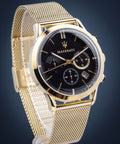 Maserati Ricordo Chronograph Black Dial Stainless Steel Mesh Bracelet Watch For Men - R8873633003
