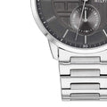 Tommy Hilfiger Hunter Grey Dial Silver Stainless Steel Strap Watch for Men - 1791608