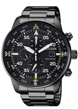 Citizen CA0695-84E Sports Eco-Drive Men's Watch – Black Dial & Black Steel Bracelet