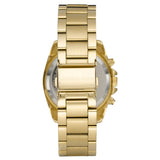 Michael Kors Runway Chronograph Orange Dial Gold Steep Strap Watch For Women - MK6162