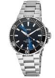 Oris 0173377304135-0782405PEB Aquis Date Men's Watch – Blue Dial & Silver Steel Strap