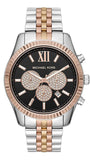 Michael Kors MK8714 Lexington Chronograph Quartz Men's Watch – Black Dial & Two-Tone Steel Strap with Crystals