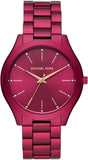 Michael Kors MK4505 Slim Runway Women's Watch – Red Dial & Red Steel Bracelet