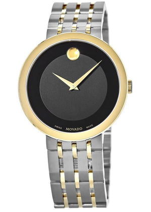 Movado Museum Esperanza Black Dial Two Tone Steel Strap Watch For Men - 0607058