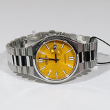 Citizen Tsuyosa NJ0150-81Z Men's Automatic Watch – Yellow Dial with Silver Steel Strap