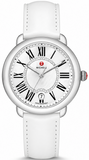 Michele Serein Mother of Pearl Dial White Leather Strap Watch for Women - MWW21B000013
