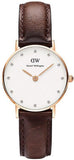 Daniel Wellington DW00100062 Classy Bristol Women's Watch – White Dial & Brown Leather Strap