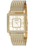 Guess W0826L2 Women's Watch – White Dial & Gold Mesh Bracelet