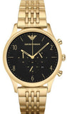 Emporio Armani AR1893 Classic Chronograph Men's Watch – Black Dial & Gold Steel Strap