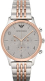 Emporio Armani AR1864 Beta Chronograph Men's Watch – Grey Dial & Two-Tone Steel Strap