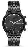 Emporio Armani AR1934 Chronograph Men's Watch – Black Dial & Black Steel Strap