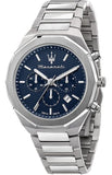 Maserati R8873642006 Stile Chronograph Men's Watch – Blue Dial & Silver Steel Strap