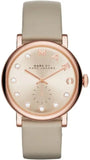 Marc Jacobs MBM1400 Baker Women's Watch – Rose Gold Dial & Grey Leather Strap
