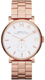 Marc Jacobs MBM3244 Baker Quartz Women’s Watch – White Dial & Rose Gold Steel Strap
