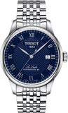 Tissot T006.407.11.043.00 Le Locle Powermatic 80 Watch – Blue Dial & Silver Steel Strap for Men