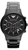 Emporio Armani AR1451 Ceramica Chronograph Men's Watch – Black Dial & Black Steel Strap