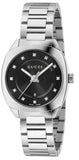 Gucci YA142503 GG2570 Diamonds Women's Watch – Black Dial & Silver Steel Bracelet