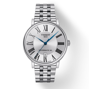 Tissot T Classic Carson Premium Powermatic 80 Silver Dial Silver Steel Strap Watch For Men - T122.407.11.033.00