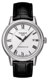Tissot T085.407.16.013.00 Carson Powermatic 80 Men's Watch – White Dial & Black Leather Strap