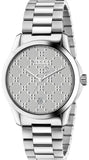 Gucci YA126459 G-Timeless Quartz Women's Watch – Silver Dial & Silver Steel Bracelet