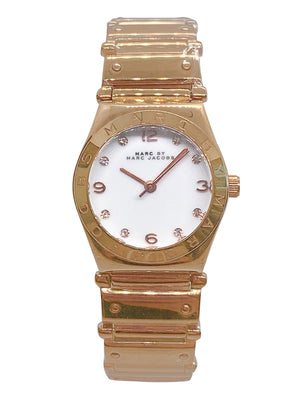 Marc Jacobs Amy White Dial Rose Gold Steel Strap Watch for Women - MBM8559