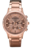 Emporio Armani AR2452 Classic Rose Gold Chronograph Men's Watch – Rose Gold Dial & Rose Gold Steel Strap