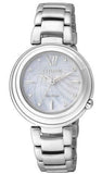 Citizen Eco-Drive EM0331-52 Women's Watch – Elegant Silver Stainless Steel Strap