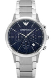 Emporio Armani AR2486 Renato Chronograph Men's Watch – Blue Dial & Silver Steel Strap