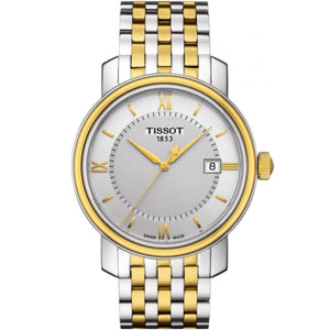 Tissot T Classic Bridgeport Silver Dial Two Tone Mesh Bracelet Watch For Men - T097.410.22.038.00