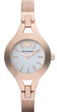 Emporio Armani AR7329 Chiara Analog Women's Watch – White Dial & Rose Gold Steel Strap