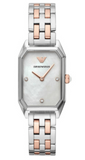 Emporio Armani AR11146 Gianni T Bar Women's Watch – Mother of Pearl Dial & Two-Tone Steel Strap