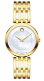 Movado 0607054 Esperanza Quartz Women's Watch – Mother of Pearl Dial & Gold Steel Bracelet (28mm)