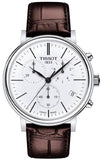 Tissot T122.417.16.011.00 Carson Premium Chronograph Quartz Men's Watch – White Dial & Brown Leather Strap