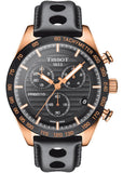 Tissot T100.417.36.051.00 PRS 516 Chronograph Men's Watch – Black Dial & Black Leather Strap
