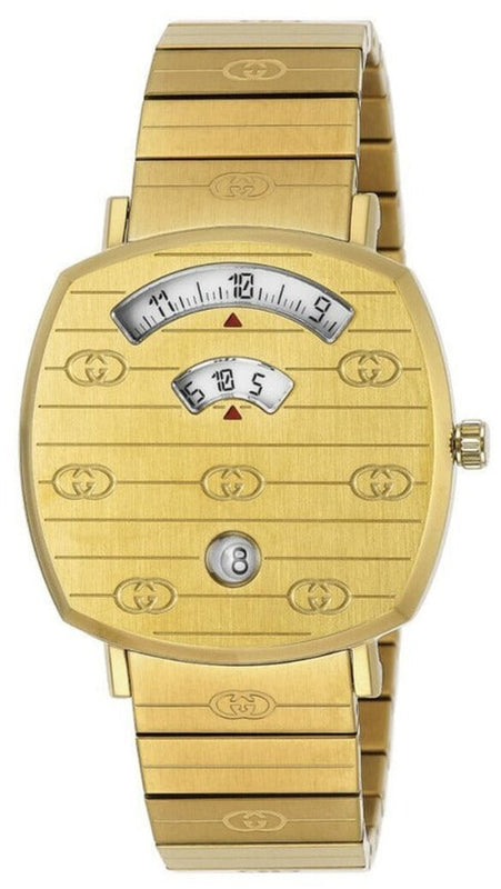 Gucci Grip Yellow Gold Dial Yellow Gold Steel Strap Unisex Watch - YA157403