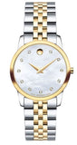 Movado 0606613 Museum Classic Quartz Women's Watch – Mother of Pearl Dial with Diamonds & Two-Tone Steel Bracelet