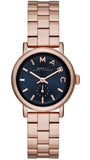 Marc Jacobs MBM3332 Baker Quartz Women’s Watch – Navy Blue Dial & Rose Gold Steel Strap