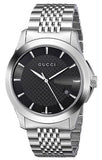 Gucci YA126402 G-Timeless Men's Watch – Black Dial & Silver Steel Bracelet