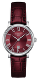 Tissot T122.210.16.373.00 Carson Premium Lady Quartz Women's Watch – Maroon Dial & Maroon Leather Strap