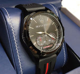 Maserati Traguardo Chronograph Black Dial Black Rubber Strap Watch For Men - R8871612004