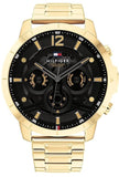 Tommy Hilfiger 1710511 Luca Chronograph Men's Watch – Black Dial & Gold Steel Strap